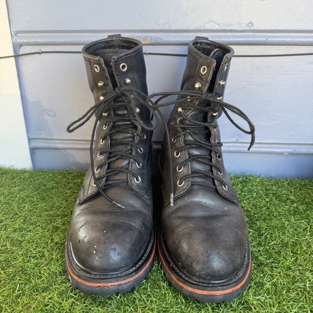 Worx by Red Wing 5470 Black Leather Steel Toe Work Boots Mens 9.5 W EH Safety